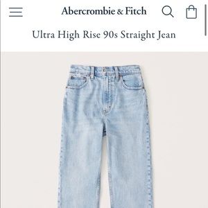 NWT Abercrombie and Fitch “The ‘90’s Straight” Ultra High Rise Jean